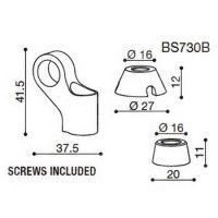 Závitová redukce BS730B pro zpětná zrcátka RIZOMA pro motocykly MV AGUSTA Brutale, černá  (1sada)